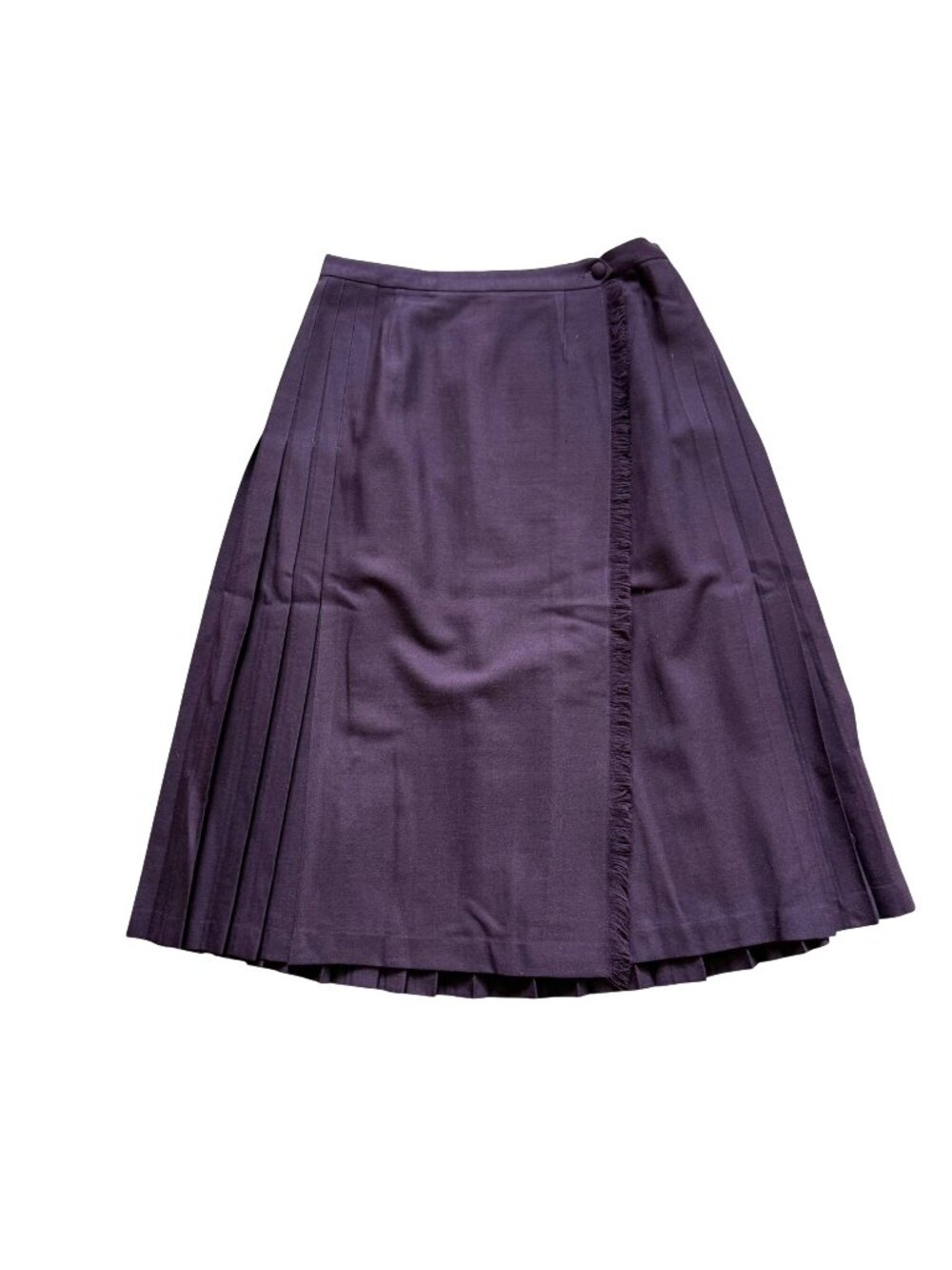 Highland Queen Women's Wrap Skirt Sz 12 Purple Wool Pleated Vintage 80s Classic